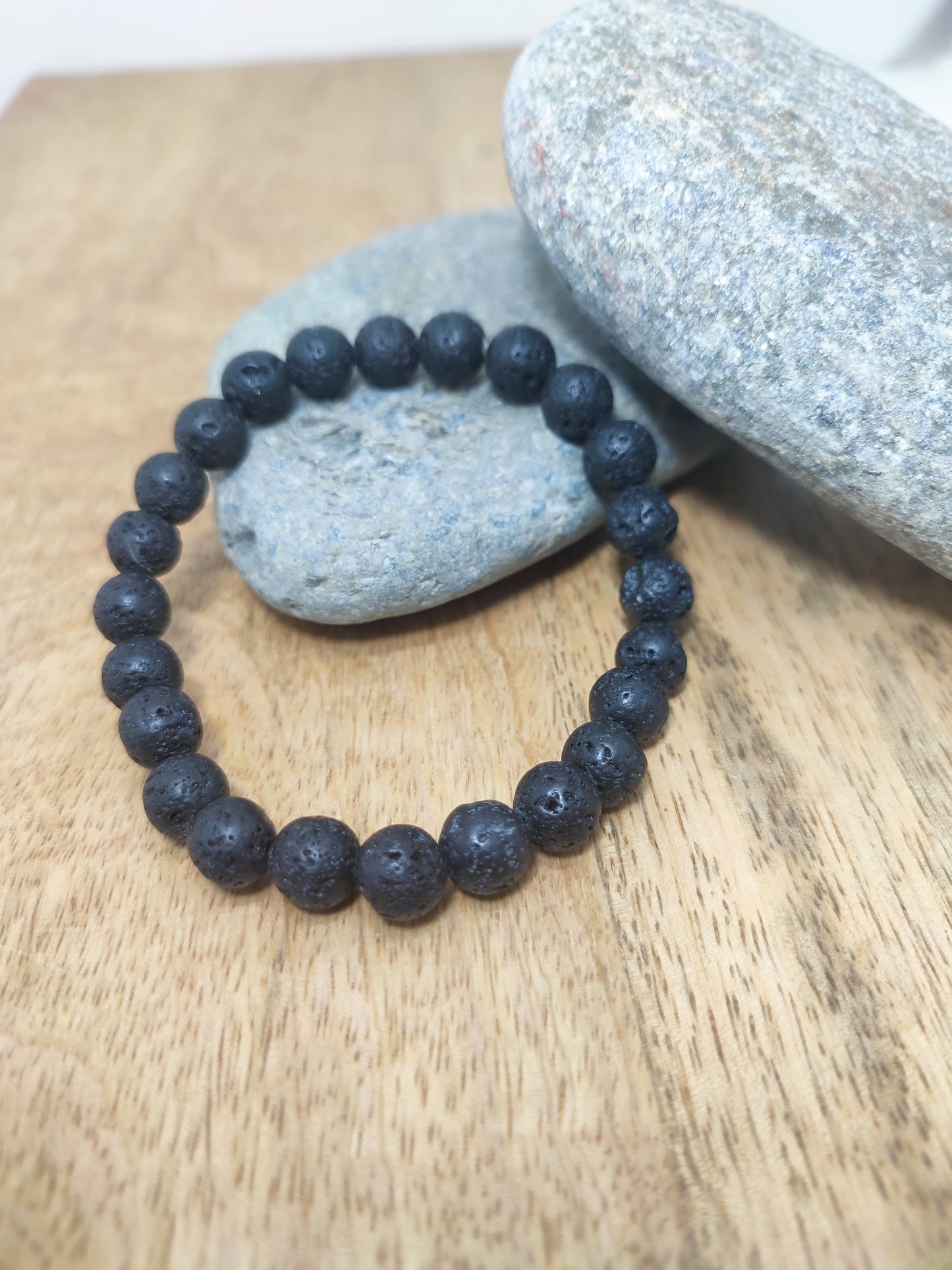 Bracelet uni en Pierre de lave mixte
