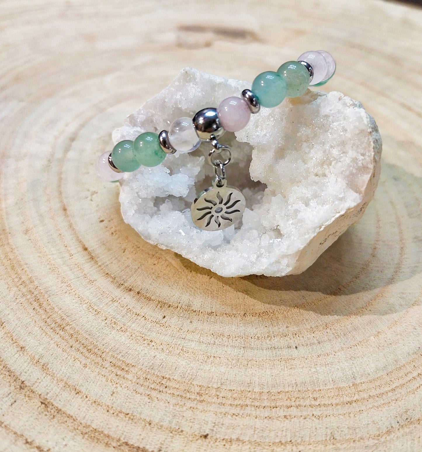 Bracelet Quartz rose /Aventurine.