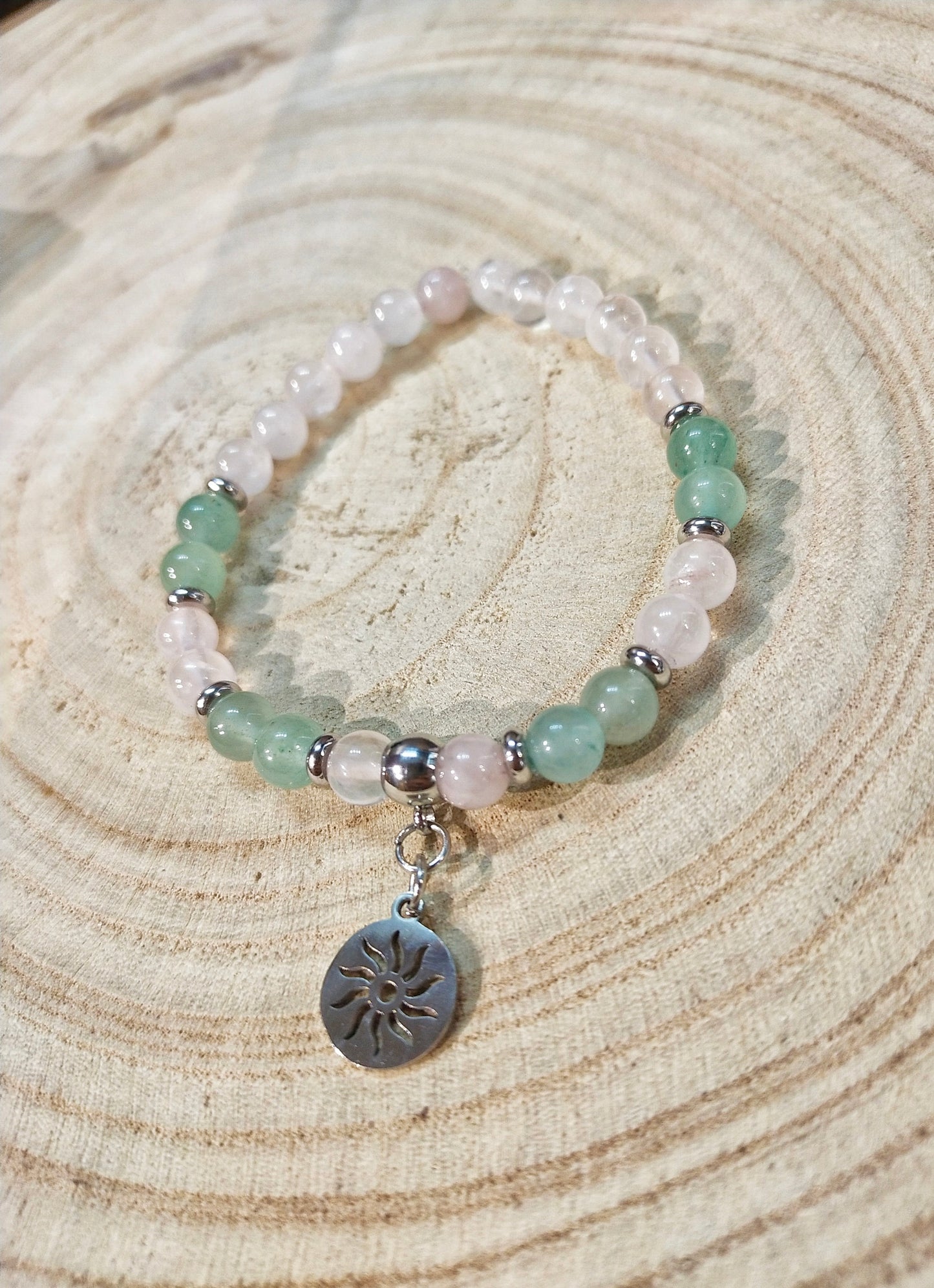 Bracelet Quartz rose /Aventurine.