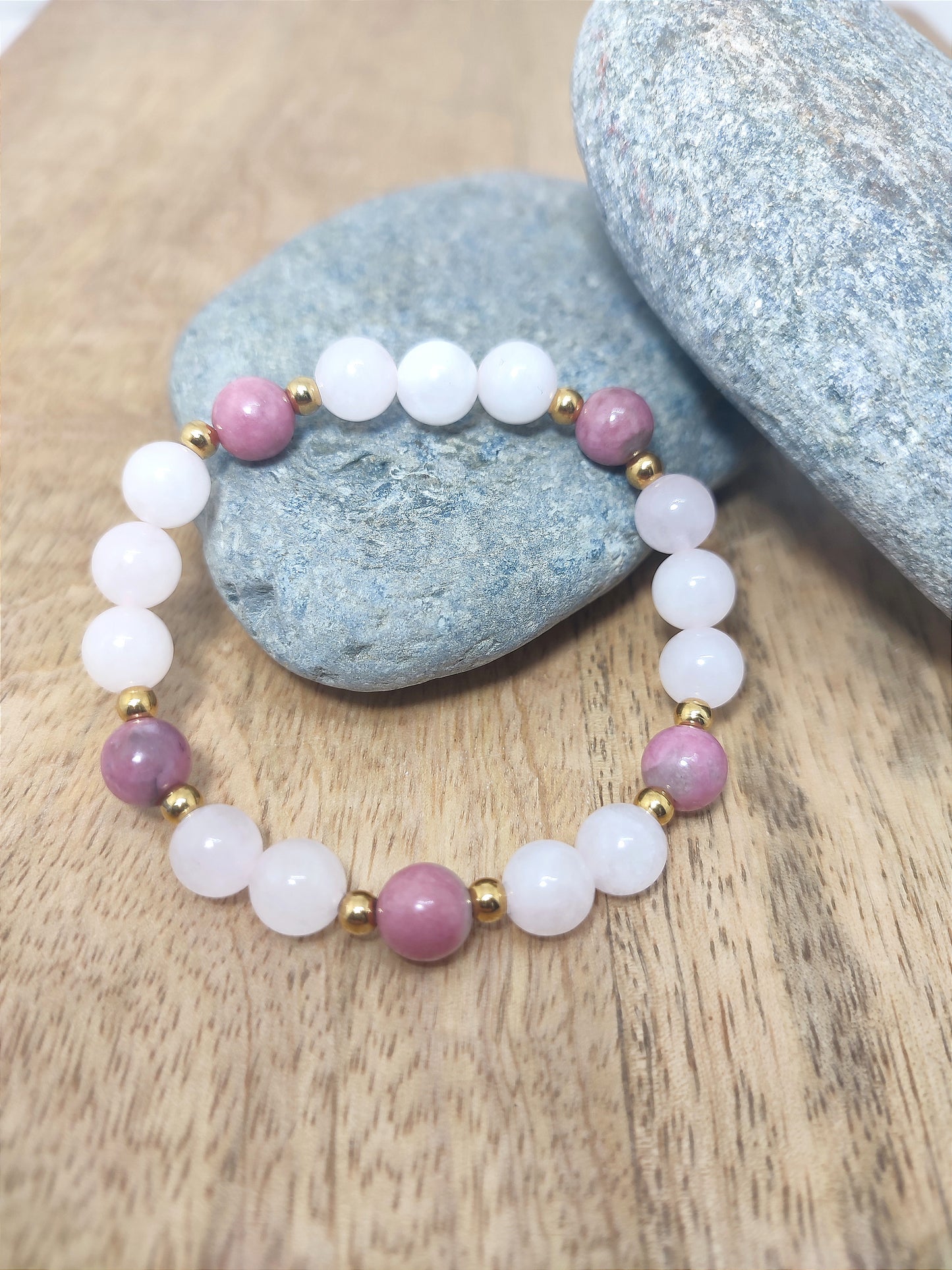 Bracelet Quartz rose - Rodochrosite