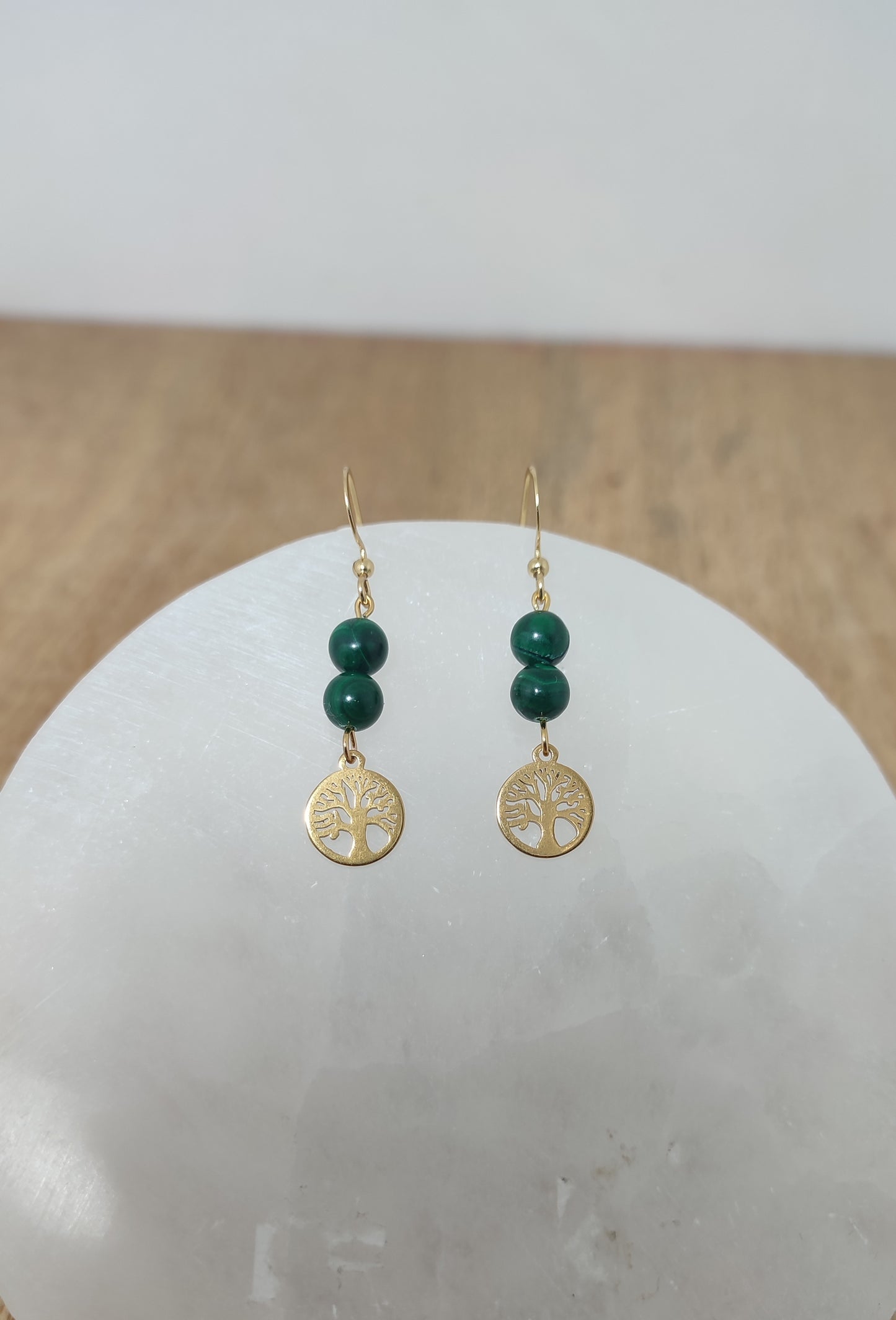 Boucles d'oreilles "Les Charmantes" Malachite