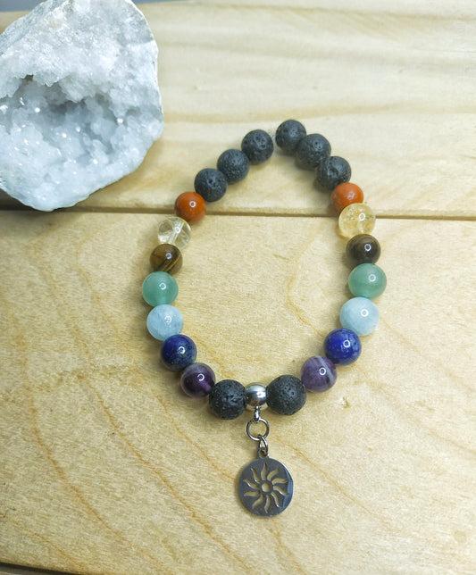 Bracelet 7 chakras "Le solaire"