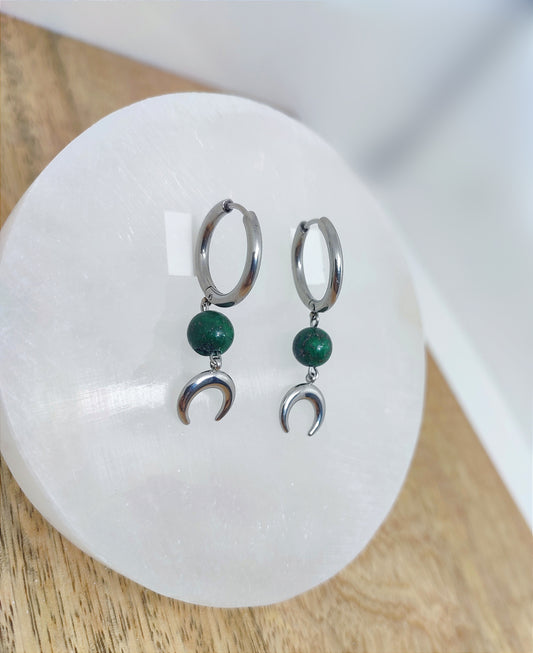 Boucles d'oreilles La lune et l'Azurite