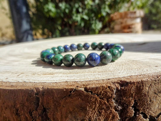 Bracelet uni Azurite ( pierres : 8mm) Mixte