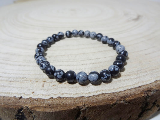 Bracelet "obsidienne flocon de neige" Mixte