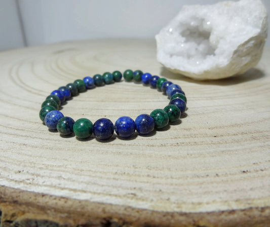 Bracelet uni en azurite (pierres 6mm)